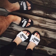 凑单品：Puma 彪马 Popcat Slide 男女黑白经典防水拖鞋