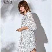 EST＋II 艺诗 女士五分袖印花连衣裙