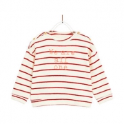 ZARA 女童印字条纹运动衫