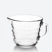 韩国进口 三光云彩 Glasslock 带刻度 耐热透明玻璃牛奶杯 500ml