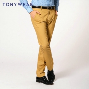 TONY WEAR 汤尼威尔 男士商务休闲春秋缎面弹力棉长裤