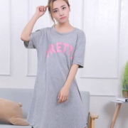 宽松舒适！闺朵 纯棉韩版短袖睡裙  19.9元（39.9-20）