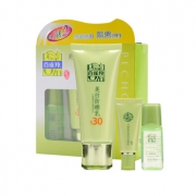 百雀羚 美白防晒乳60g+焕颜美容液20ml+卸妆洁面乳12g