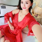睡衣买的好 老公回家早！新款丝质睡裙两件套