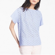 UNIQLO优衣库 女装两穿蕾丝拼接T恤(短袖)408590