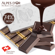 瑞士进口 Alpes dOr 74%黑巧克力 100g 有助减肥