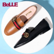 Belle 百丽 女士牛皮平底乐福鞋 32615CM7 2色