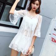 小仙女必备！捷舒奇姿 分体裙式温泉泳衣三件套