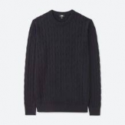 新补货，限尺码：UNIQLO 优衣库 400641 男士纽花针织衫