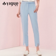 亦谷 YIGUE 女士纯色小脚开叉显瘦九分裤