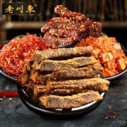 老川东 牛肉干牛板筋 辣味零食307g