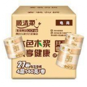 限地区：顺清柔 卫生纸 共享本色金装 4层140g有芯卷纸*27卷