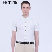 雷驰 桑蚕丝混纺 男短袖免烫衬衫