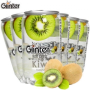 世界最好喝饮料之一 运得 Ginter 猕猴桃口味 350ml*6 透明罐装 马来进口