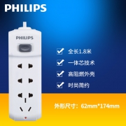 PHILIPS 飞利浦 SPS2322E 4孔插位插排 1.8m