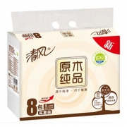 清风 原木纯品抽纸2层150抽*8包