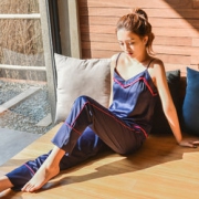 娇安娜 性感丝绸女睡衣两件套装欧美