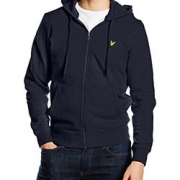 Lyle & Scott 苏格兰金鹰 男士纯棉带帽拉链外套 M码