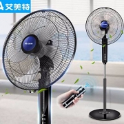 10点开始前1小时，Airmate 艾美特 FS4092R-WA 五片弦月扇叶遥控落地电风扇
