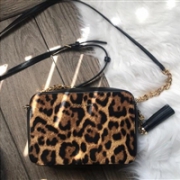 Michael Michael Kors Ginny女士真皮流苏单肩包 豹纹色