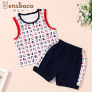 A类标准！DENSBACA 宝宝夏季短袖短裤两件套  14.9元