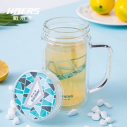 办公必备！哈尔斯 双层玻璃水杯 带把带盖 300ml 14.9元包邮（39.9-25）