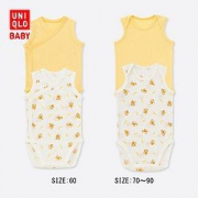 0点！UNIQLO 优衣库 406634 新生儿网眼连体衣 2件装
