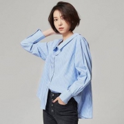 网易严选 早春新款 oversize 女士条纹衬衫