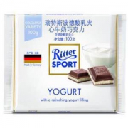 德国进口RitterSport瑞特斯波德酸乳夹心牛奶巧克力100g *12件