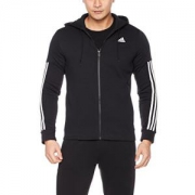 adidas 阿迪达斯 男式 运动型格 针织夹克 BR4074 黑/白 COMM M  FZ FL