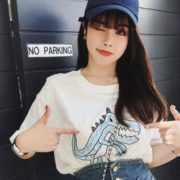 林珊珊同款！SKIMI 短袖t恤女百搭宽松上衣