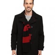 限尺码、反季好价！IZOD Wool Peacoat 男士羊毛经典海军大衣