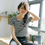 2018新款，茵曼 女士纯棉一字领T恤 多色