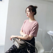 内搭外穿都适合~纯色棉麻T恤女宽松上衣 26包邮