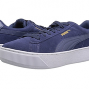 大码的上！PUMA 女式 vikky 防水台休闲鞋 Blue Indigo-blue Indigo 到手约202元