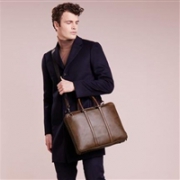 COACH蔻驰Metropolitan Brief in Wild Beast男士真皮公文包/通勤包 深棕色
