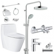 GROHE 高仪 卫浴主材套装（双漩虹吸连体坐便器+恒温淋浴花洒套装 +亚森浴室五件套+ 面盆龙头） 4899元包邮（双重优惠）