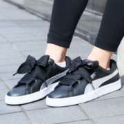 国内￥599以上！PUMA 彪马 Basket Heart Glitter Wn 蝴蝶结银边板鞋