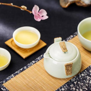 阿特泥 快客杯 龙泉青瓷功夫茶具便携旅行套装 送便携包