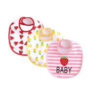 The little sugar milk baby 宝宝围嘴防水饭兜正反两用3件装