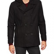 含羊毛！Kenneth Cole New York 男士带帽大衣