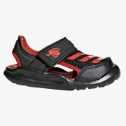 adidas kids阿迪达斯 男童黑红色凉拖