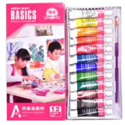 送调色盘 ！美邦祈富丙烯颜料套装 12色