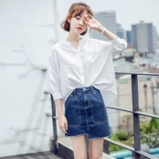 韩都衣舍 A字牛仔半身裙