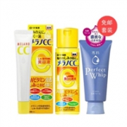 ROHTO 乐敦CC 祛斑美白化妆水 170ml&祛斑美容液 20ml+SHISEIDO 资生堂 洗颜专科洁面乳 120g