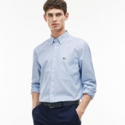 限尺码：LACOSTE 拉科斯特 男士条纹牛津衬衫