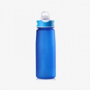 当当优品 户外运动太空杯 吸管杯 水杯 便携式塑杯 蓝色 700ML