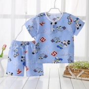 翼皇 儿童新款短袖空调服套装
