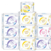 16日10点、前30秒！ ABC 超极薄 棉柔表层 卫生巾 （240mm*8片*4包+280mm*8片+190mm*8片+323m*3片*4包）