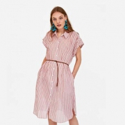 ZARA 女装配腰带衬衣式连衣裙